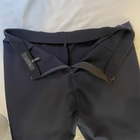 Rag & Bone Black Lace Up Ankle Pant Skinny Ponte Knit Back Zipper Size 10 - Picture 6 of 12